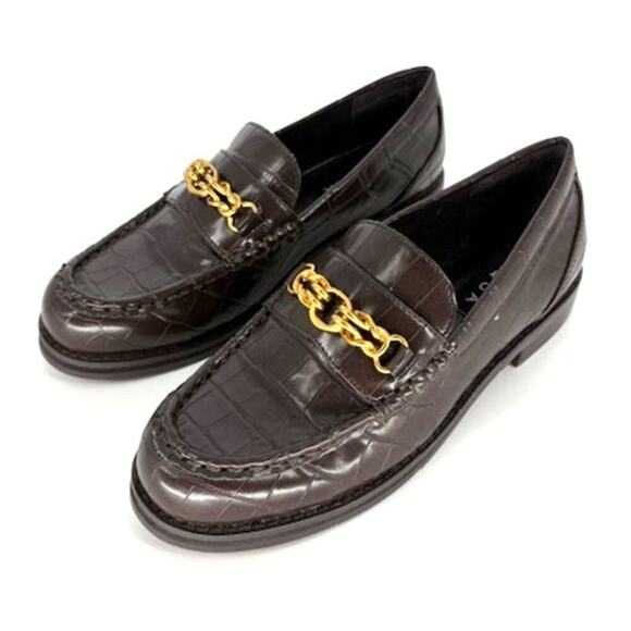 AQUA Women’s Perle Crocodile Embossed Loafers in Brown Faux Leather – Size 6 - Picture 3 of 5